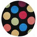 Nejad Rugs The Bright Collection 8 Rond Dots Negro Area Rugs
