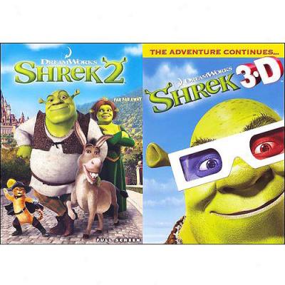 Shrek 2 / Shrek 3-d: Party In The Swamp (with 4 Pairs Of 3-d Glasses) (full Frame, Widescreen)