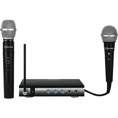 Emerson Karaoke Wm315 Single Wireless Microphone, Corded Microphone And Single Channel Dvd Karaoke Converter With 30-song Dvd