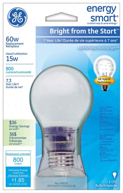 15 Watt Mongrel Halogen/ Cfl A19 Soft White Bulb (w7533)