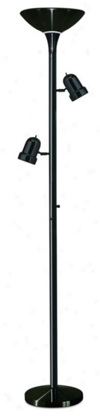 3-in-1 Blqck Tree Torchiere Floor Lamp (77066)