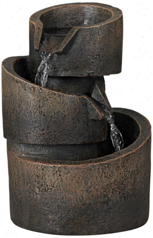 3-tier Brknze Stone Contemporary Tabletop Fountain (v8008)