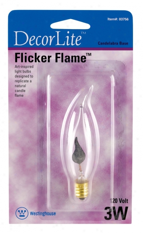 3 Watt Flicker Flame Candelabra Base Bulb (55159)