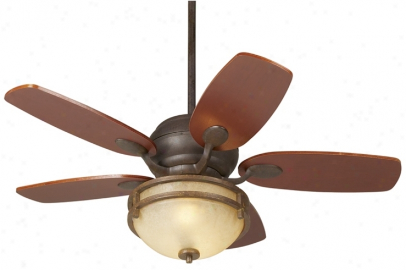 43" Casa Vieja&#174; Black Rust Teak Blades Ceiling Fan (68814-98743-79200)