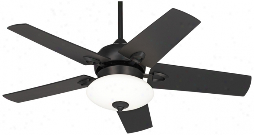 44" Casa Vieja Solano Mattte Mourning Ceiling Fan With Light Kit (u9437)