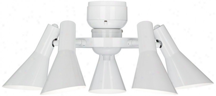 5-light Ceiling Fan Light Kit In White (r1741)