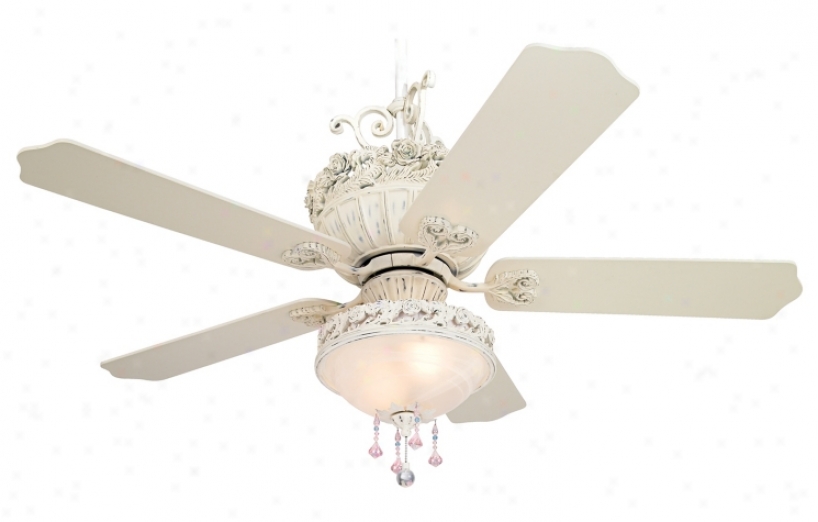 52" Casa Chic Ceiling Fan With Pretty And Pink Light Kit (12277-13985)