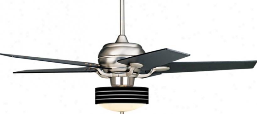 52" Casa Optima Brushed Steel Bold Black Stripe Ceiling Fan (86646-94061-44803-j5451)