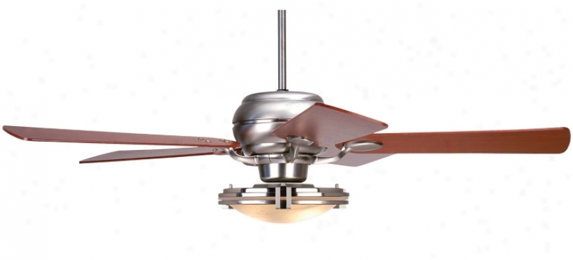 52" Casa Optima Brushed Steel Marble Glass Ceiling Fan (86646-89850-81785)