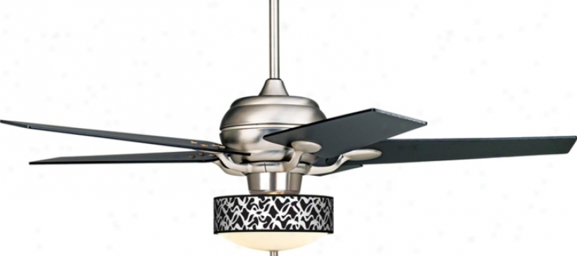 52" Casa Optima Brushed Steel White Ribon Ceiling Fan (86646-94061-44803-j5453)