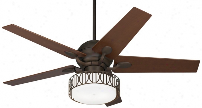 52" Casa Optima Oil-rubbed Bronze Ceilihg Fan With Light Kit (74557-32435-u0505)