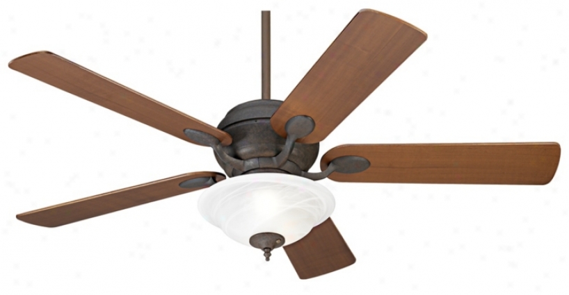 52" Casa Vieja&#174; Black Rust White Glass Ceiling Fan (86814-00292-08607)