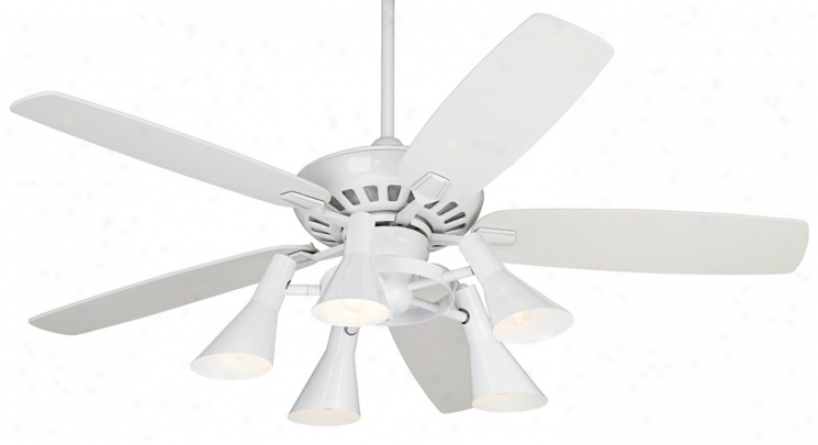 52&quo;t Journey White Ceiling Fan With 5-light Kit (m2748-r1741)