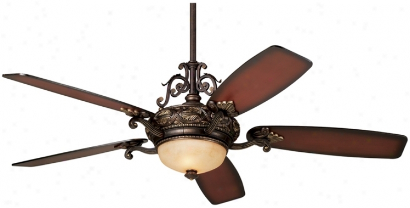 56&quoy; Casa Esperanza&#8482; Teak Shaded Blades Ceiling Fan (25187)