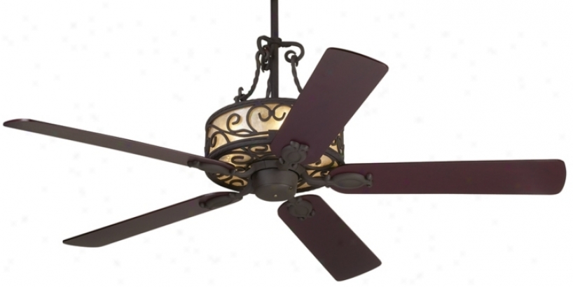 60" John Timberland Natural Mica Collection Iron Ceiling Fan (40213)