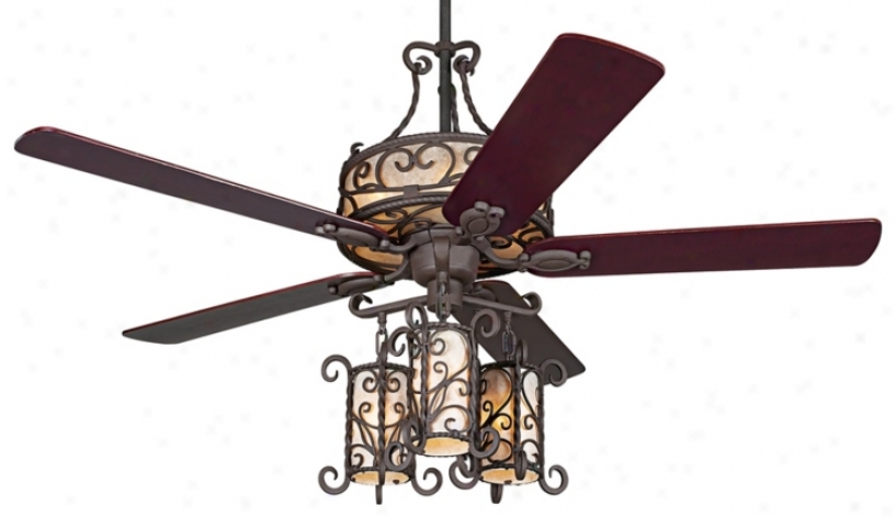 60&q8ot; John Timberland Seville Iron Ceiling Fan Attending Remote (40213-16395-74782-74780)