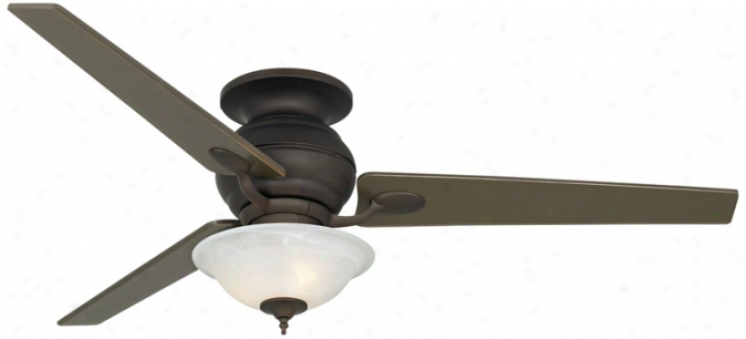 60" Spyder Bronze Alabaster Glass Light Hugger Ceiling Fan (r4216-t2693-08607)