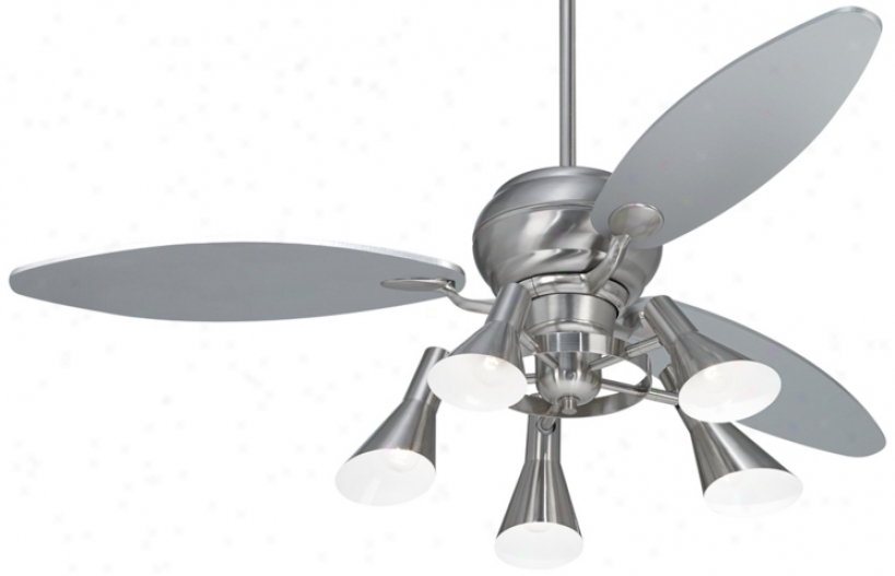 60" Slyder&#8482; Brushed Steel Ceiling Fan With 5-light Violin (r2181-r24477-r1737)