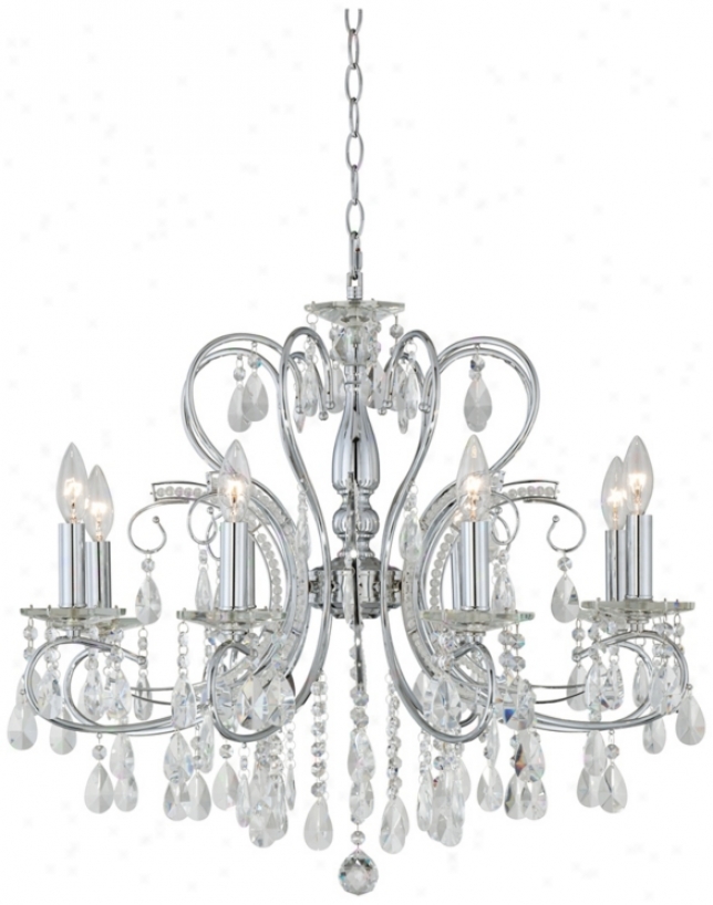 8-light Chrome Finish Crystal Chandelier (p4366)