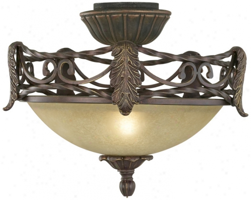 Acanthus Leaf Scavo Glass Pull-chain Ceiling Fan Light Kit (u0088)