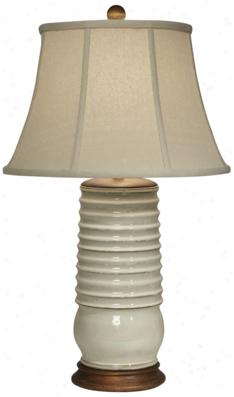 Adam's Rib Ivory Earthen ware Table Lamp By The Natural Light (f9407)