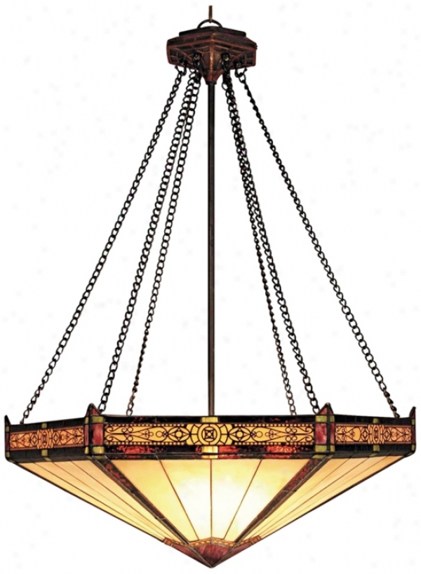 Aged Bronze Filigree Tiffany Style 3-light Chandelier (m6108)