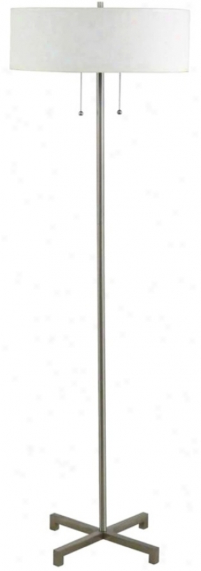 Alaina Twin-pull Satin Nickel Floor Lamp (v7029)