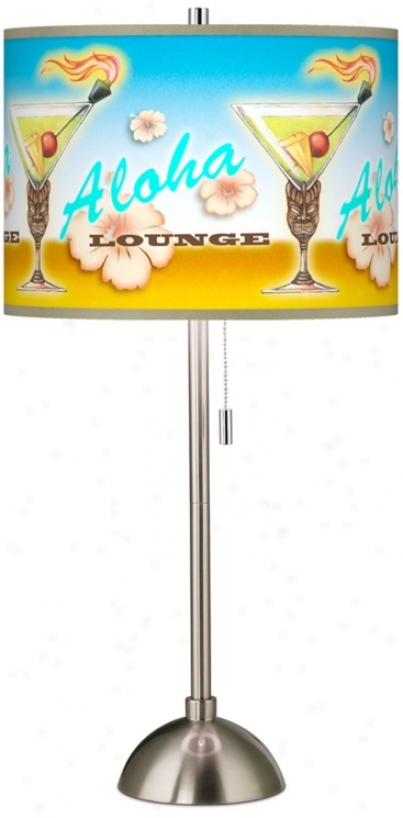 Aloha Lounge Giclee Brushed Steel Slab Lamp (60757-w8671)