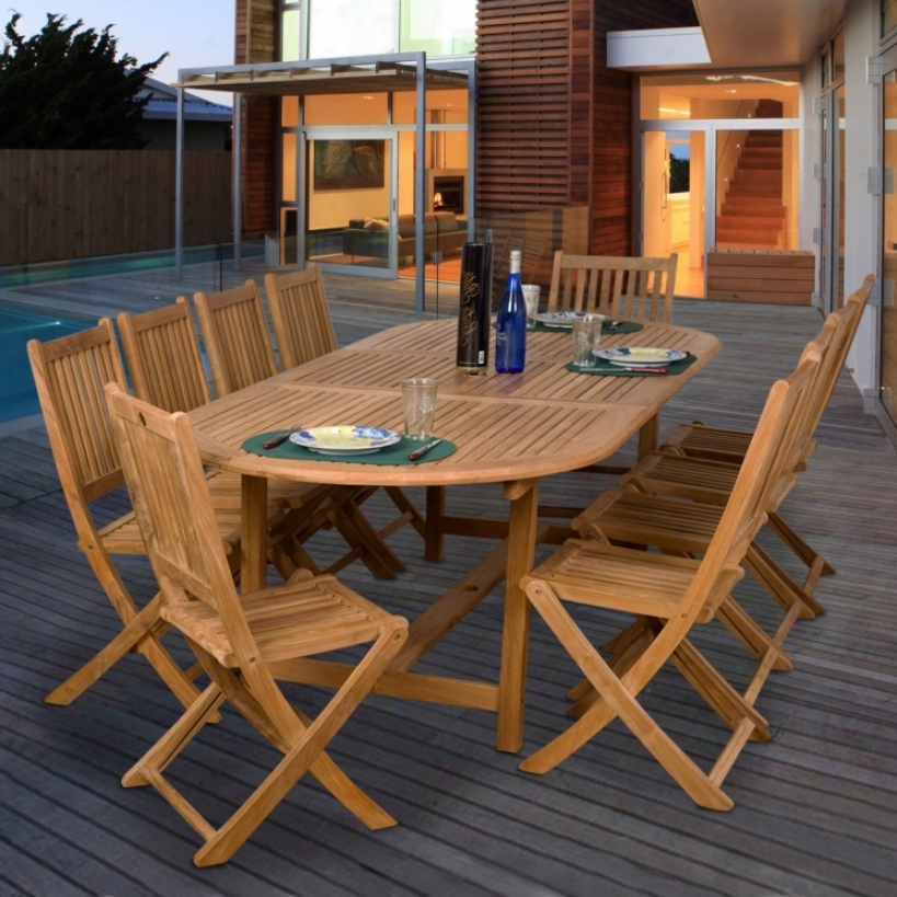 Amazonia 11- Piece Teak Bergen Outdoor Dining Set (x6157)