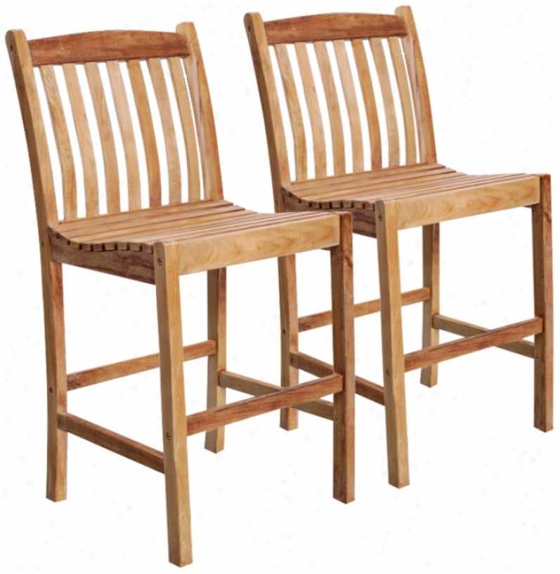 Amazonia 2-piece Teak Eden Outdoor Barstools (x6163)