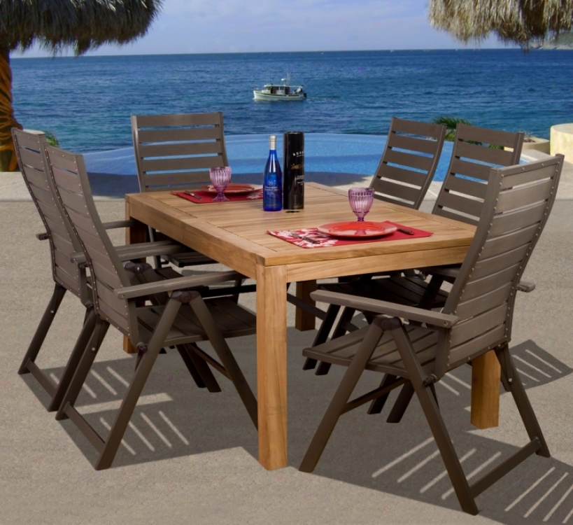 Amazonia 7-piece Teak/faux Wood Helsinki Outdoor Dining Set (x6155)