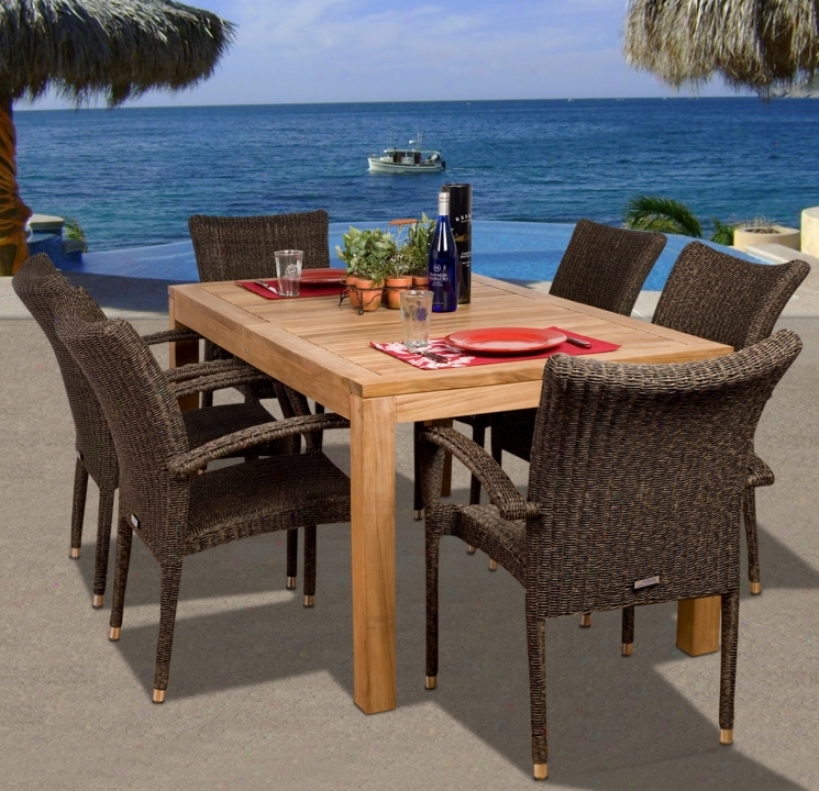 Amazonia 7-piece Teak/wicker Brussels Outdoor Dining Set (x6154)