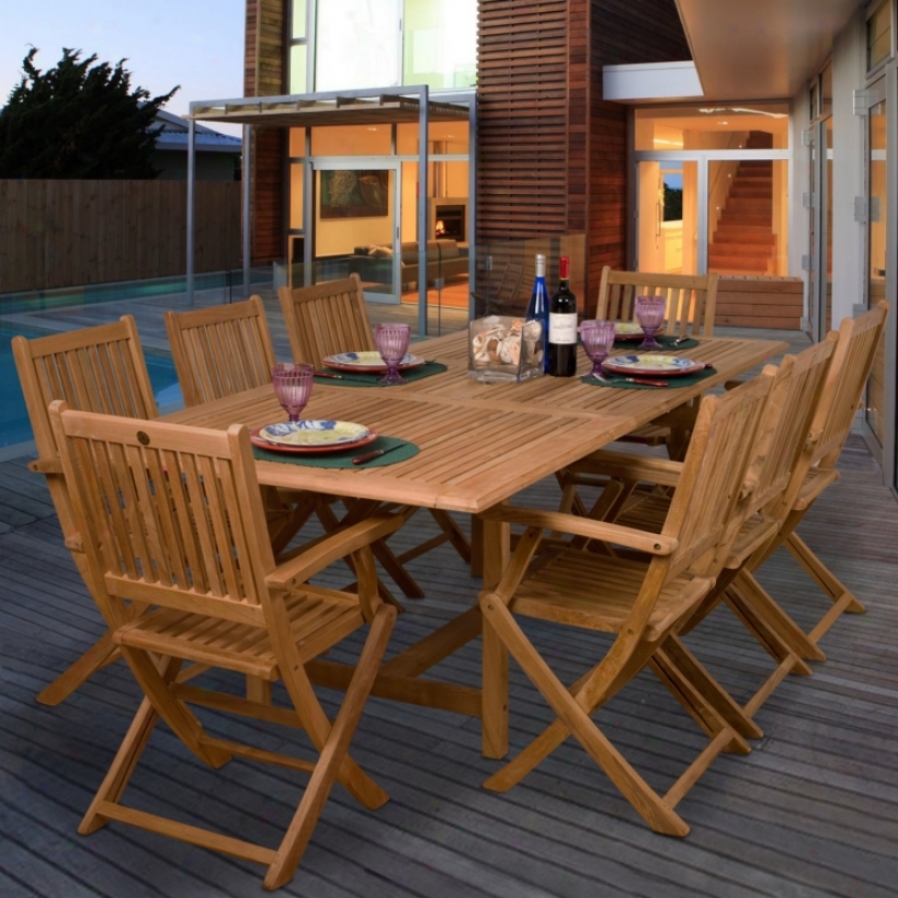 Amazonia 9-piece Teak Hamburg Outdoor Dining Set (x6156)