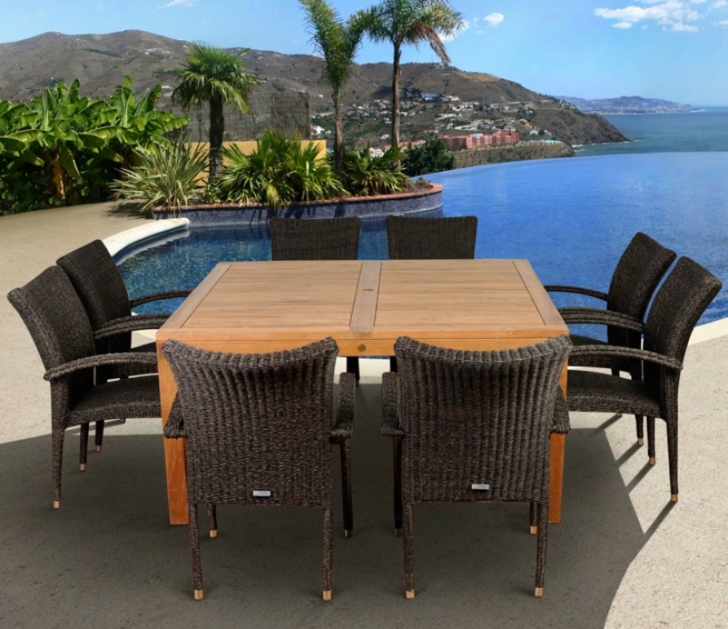 Amazonia 9-piece Teak Versailles Outdoor Square Dining Set (x6172)