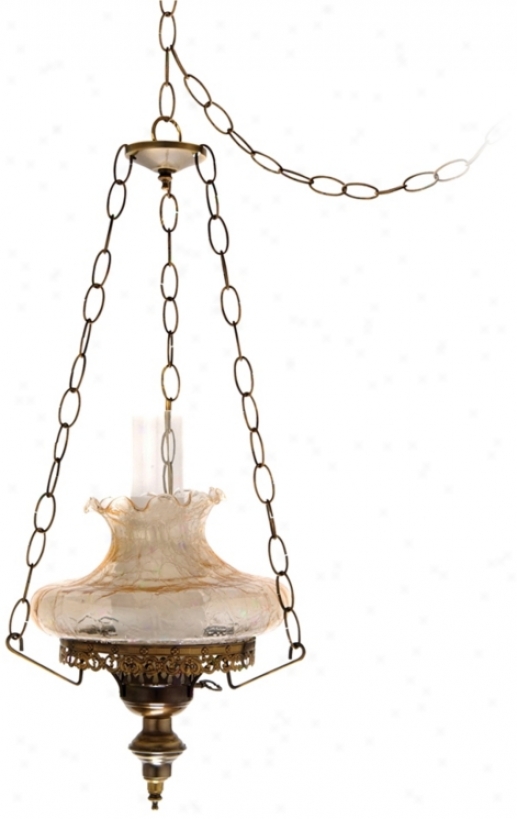 Amber Crackle Tamoshanta Plug-in Swag Chandelier (j7102)