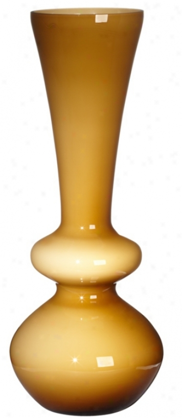 Amber Curves 18" High Hand-made Glass Vase (w9048)