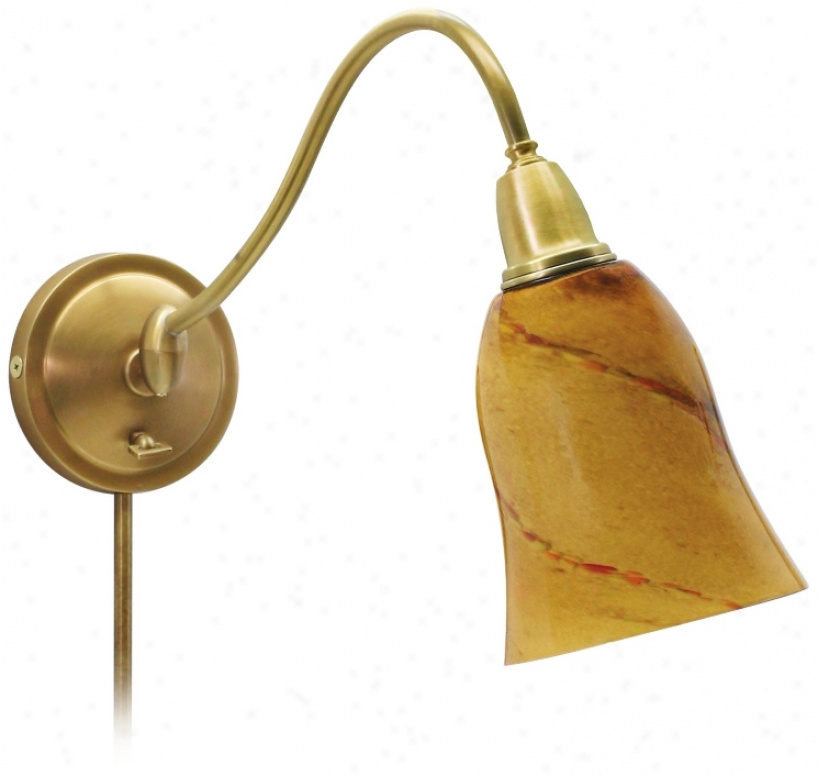 Amber Glass Poug-in Wall Light (39465)