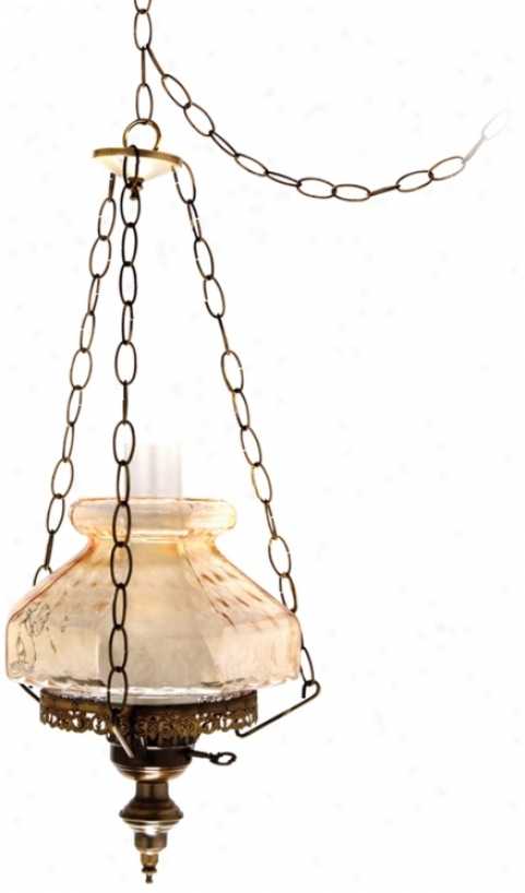 Amber Rhombus Octagon 13" Wide Swag Plug-in Chandelier (j7130)