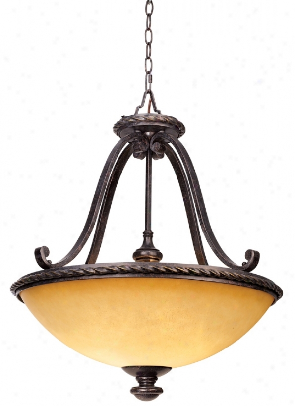 Amber Scavo Glass 22" Wide 3-light Bowl Pendant Light (60249)