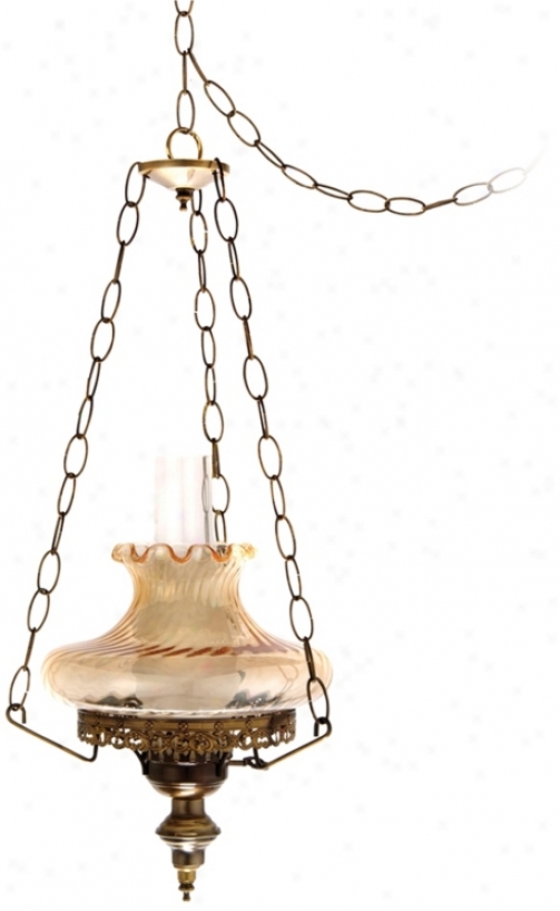 Amber Swirl Tamoshanta 13" Spacious Plug-in Swag Chandelier (j7135)