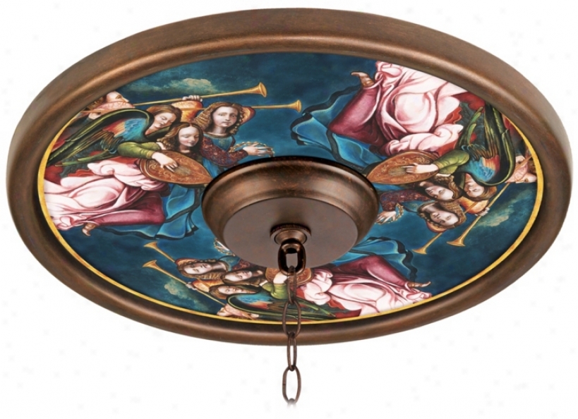 Angel Choir Giclee 16" Wide Bronze Ceiling Medallion (02975-m4627)