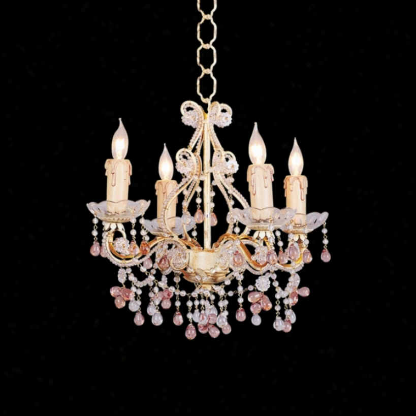 Annabella Four Light Colored Crystal Chandelier (53210)