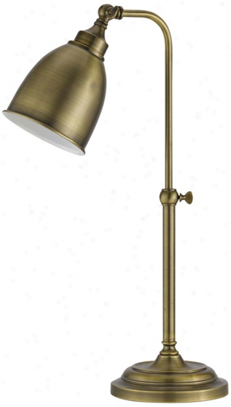 Antique Brass Metal Adjustable Pole Pharmacy Desk Lamp (p9572)