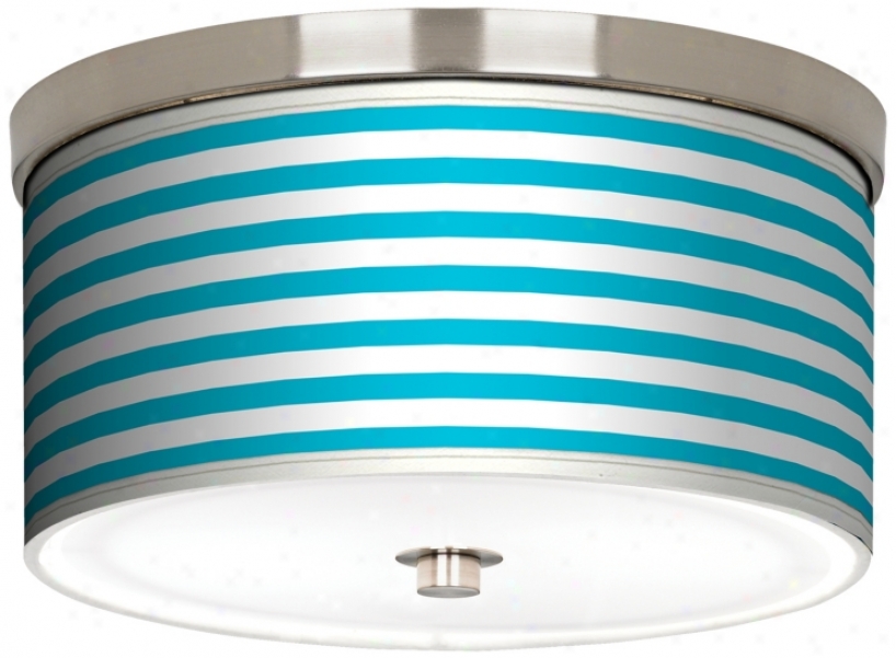 Aqua Horizontal Stripe Nickel 10 1/4" Wide Ceiling Easy  (j9214-k1622)