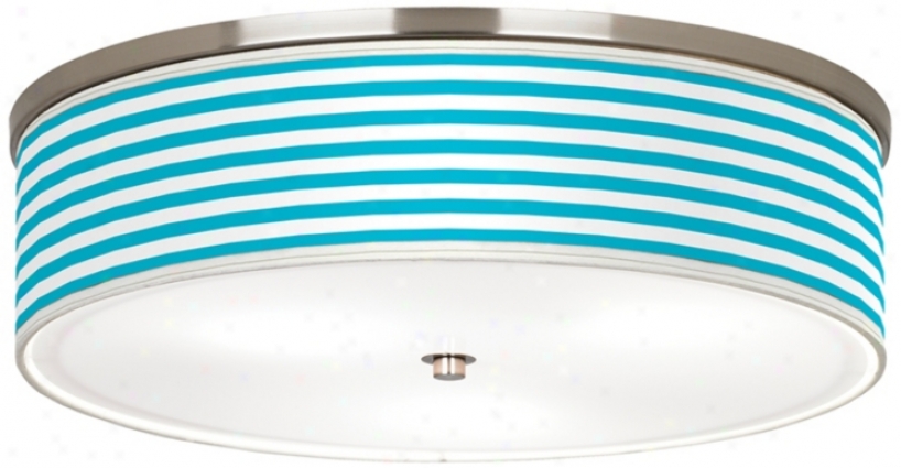 Aqua Horizontal Stripe Nickel 20 1/4" Remote Ceiling Light (j9213-k1486)