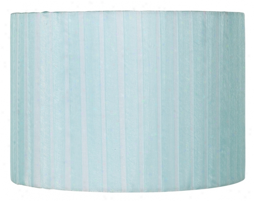 Aqua Ribbon Wrapped Drum Shadow 12x12x8.5 (spider) (93276-k2107)