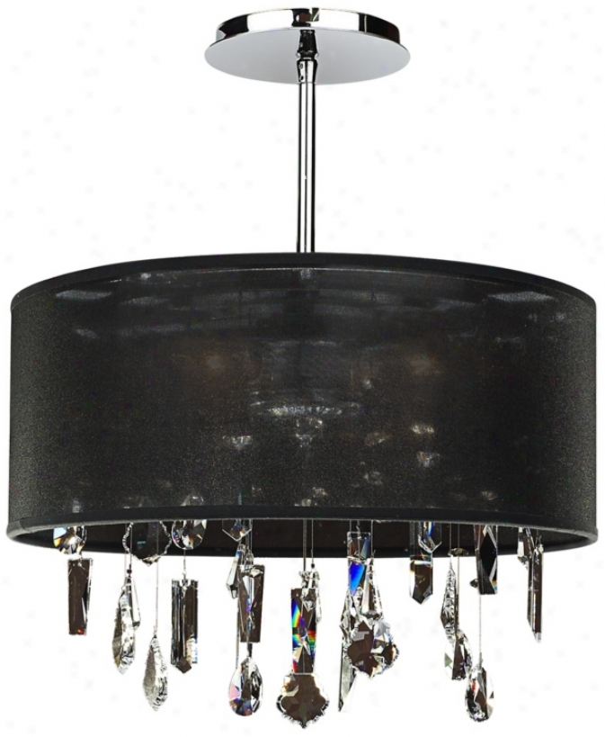 Around Town Crystal And Dark 15" Wide Pendant Chandelier (u5476)