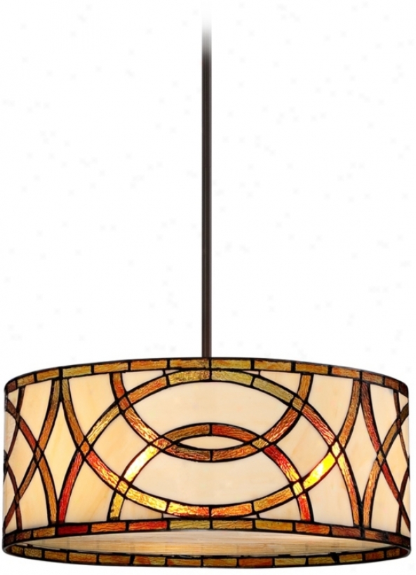 Art Glass Circles Tiffany Sgyle Pendant Chandelier (t7263)