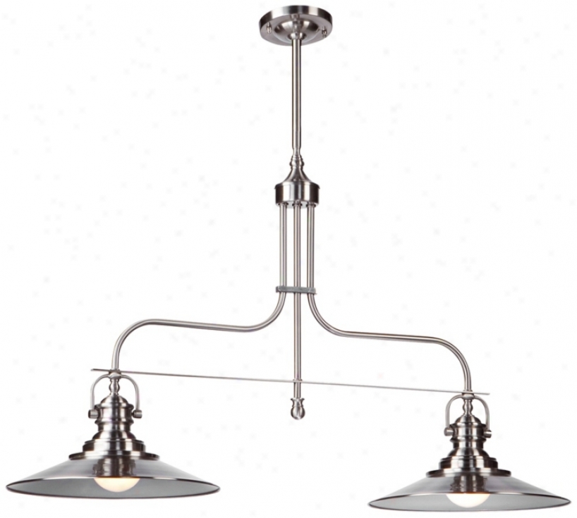 Artcraft Heath 35" Wide Satin Nickel Retro Island Pendant (x2601)