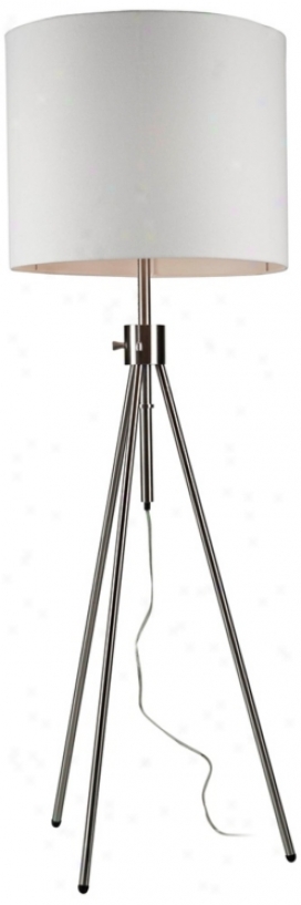 Artcraft Mercer Road Chrome Tripod Floor Lamp White Shade (w5747)